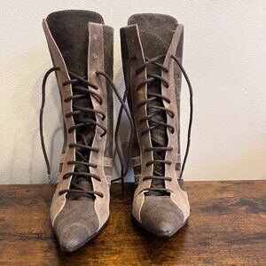 Segni Sensi Brown Calf High Kitten Heel Boots